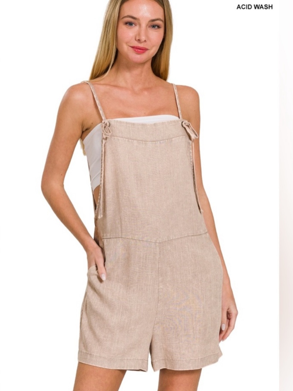 LightMocha Linen Romper